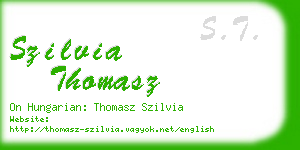 szilvia thomasz business card